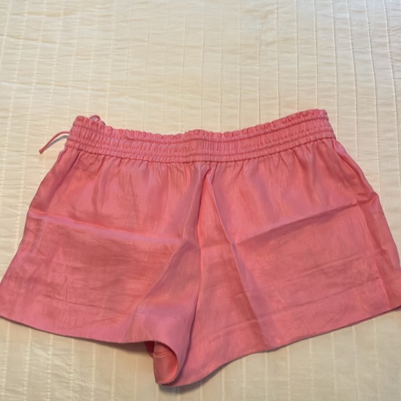 J Crew pink linen elastic waist pull on shorts - Picture 5 of 9